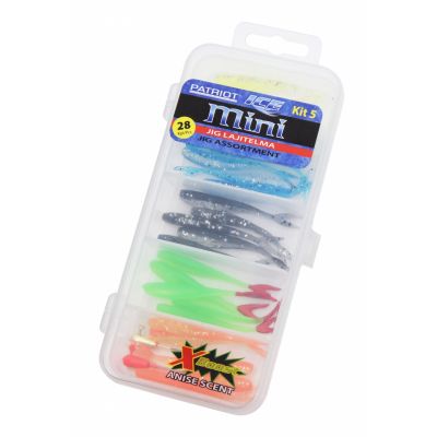 Patriot Ice Mini Pilkkijigilajitelma KIT-5 (25jigiä, 2 morria ja vieherasia)